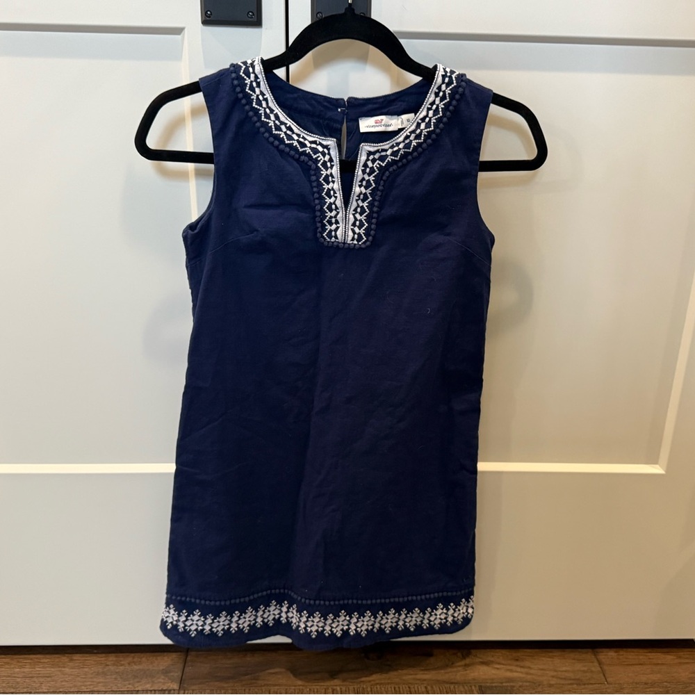 Girls’ Vineyard Vines Navy Embroidered Dress - Sz 10